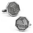 Thor Comic Logo Silver Cufflinks